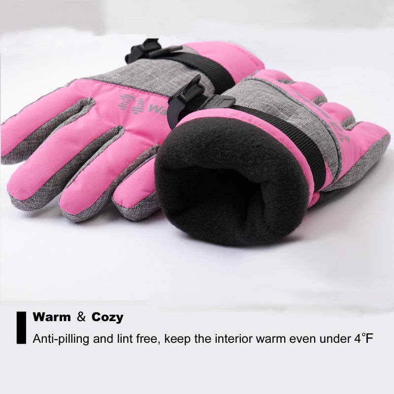 WALSKING Kids Winter Gloves-3M Thinsulate Snow Waterproof Ski Cold Weather Insulated Outdoor Snowboard Gloves for Boys Girls Youth - Image 3